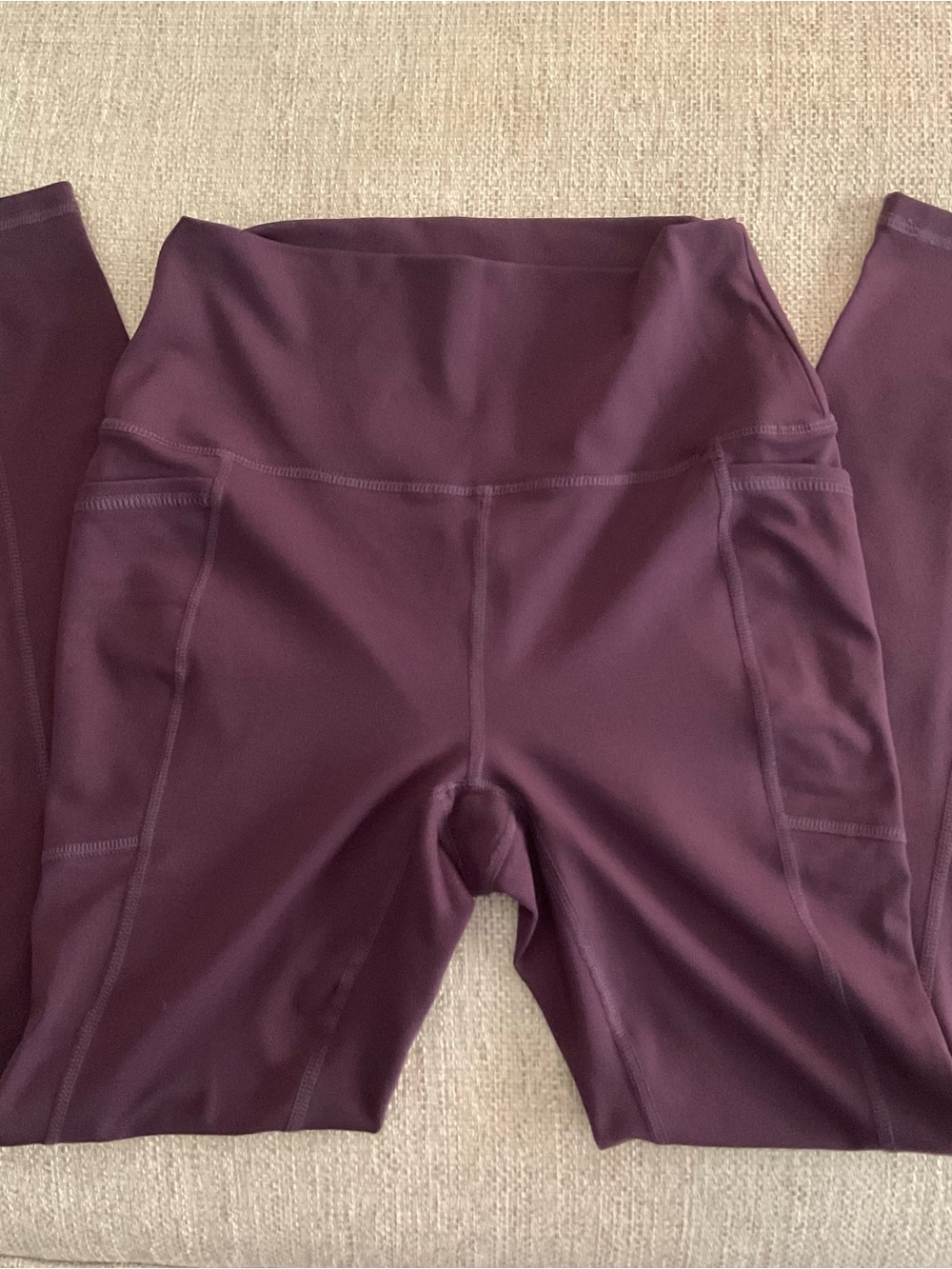 RBX Deep Burgundy active women’s full length high waist Legging with pockets. - Picture 6 of 9